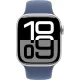 Умные часы Apple Watch Series 10 46 мм (алюминиевый корпус, серебристый/синий, спортивный силиконовый ремешок S/M)