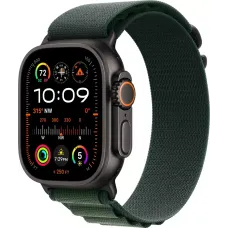 Умные часы Apple Watch Ultra 2 LTE 49 мм (титановый корпус, черный/темно-зеленый, ремешок из полиэстера M)