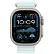 Умные часы Apple Watch Ultra 2 LTE 49 мм (титановый корпус, титановый/светло-голубой, ремешок из эластомера)